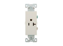 Cooper Eaton 6350V-BU Receptacle Deco Single 20A 125V 2P3W B/Swire Ivory