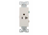 Cooper Eaton 6350W-BU Receptacle Deco Single 20A 125V 2P3W B/Swire White