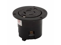 Cooper Eaton 6406BK Flanged Outlet 20A 125/250V 3P4W H/L Black | Industrial Supplies
