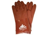MCR 6452S Red PVC Non-Slip Finish Jersey Lined 12