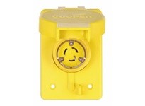 Cooper Eaton 65W47BK Receptacle Single WT 15A 125V 2P3W H/L Black