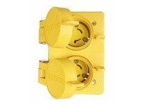 Cooper Eaton 65W49DPLX Receptacle Duplex WT 15A 250V 2P3W H/L YL