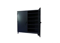 StrongHold 66-DS-242-8PH-40VD-SB Double Shift Metal Bin Storage Cabinet 72x24x72 10 Shelves