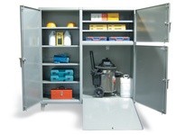 StrongHold 66-DS-247/RAMP Janitorial Storage Cabinet with Ramp | Durable Storage Solution