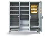 StrongHold 66-MS-244-3APH-6B-4DB-6SOS Triple Shift Industrial Cabinet | Multi-Storage 74x24x72