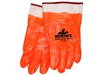 MCR 6710FS Orange PVC Single Dipped Foam Lined Safety Cuff