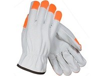 68-163HV/S TG Cowhide Regular Grade Hi-Vis Orange Fingertips | Durable Work Gloves