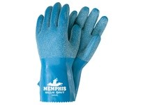 MCR 6852L Blue Grit Rubber Coated Interlock Lined 12 | Durable Work Gloves