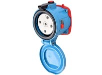 Meltric 69-84047-264-843 DSN100 RECEPTACLE METAL BLUE SIZE 4 TYPE 4X IP 69 3P+N+G 100 A 277/480 VAC 60 Hz +4 AUX PADLOCK PAWL