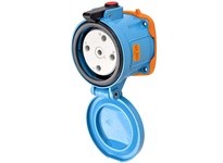 Meltric 69-84077 DSN100 RECEPTACLE METAL BLUE SIZE 4 TYPE 4X IP 69 3P+N+G 100 A 125/250 VAC 60 Hz NO AUX