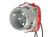 Meltric 69-88043-263 DSN100 INLET METAL SIZE 4 TYPE 4X IP 69 3P+G 100 A 480 VAC 60 Hz +3 AUX