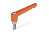 JWWINCO 6T32A08O GN300.1-78-3/8X16-32-OS Zinc Die-Cast Adjustable Lever 3.07" Long Orange