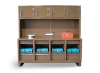 StrongHold 7.56.6-244-8DB-4D Workbench Storage with 4 Upper Compartments 89x24x39 4 Shelves