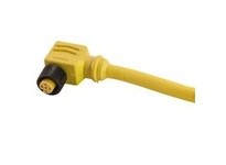 Remke 703C0164D Single Key (M12) Micro-Link Plug Assembly Rubber Female 90 deg 3 Pole 16.4ft 18 AWG