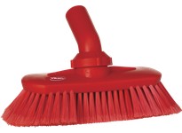 Vikan 70674 Brush Angle Adj. Waterfed Soft-Split 9" Red