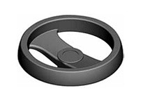 Te-Co 70950 2 Spoke Plastic Hand Wheels without Handle, Spoke without Handle, Matte Black Thermoplastic Material, 2 Spokes2 Spok