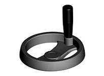 Te-Co 70958 2 Spoke Plastic Hand Wheels with Revolving Handle, Spoke with Handle, Matte Black Thermoplastic Material, 2 Spokes2 