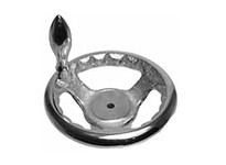 Te-Co 70981 3 Spoked Cast Iron Dished Style Hand Wheel with Revolving Handle, Nickel Plated with Polished Rim Finish, Chrome Pla