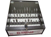 DRILLCO 70S066DC 66 PC BUR DISPLAY Carbide Bur Display Double Cut