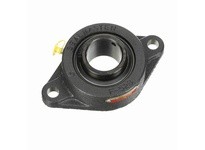 SealMaster SFT-209 45 mm Mounted Ball Bearing, Cast Iron Two Bolt Flange, 52100 Bearing Steel, Black Oxide Coated, Setscrew Lock