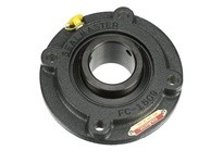 SealMaster MFC-310 50 mm Mounted Ball Bearing, Cast Iron Piloted Flange, 52100 Bearing Steel, Black Oxide Coated, Setscrew Lock,