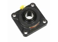 SealMaster SF-206C 30 mm Mounted Ball Bearing, Cast Iron Four Bolt Flange, 52100 Bearing Steel, Black Oxide Coated, Setscrew Loc