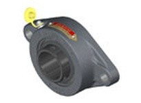 SealMaster SFT-205C 25 mm Mounted Ball Bearing, Cast Iron Two Bolt Flange, 52100 Bearing Steel, Black Oxide Coated, Setscrew Loc