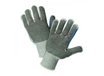 712SKBSGT/M Cotton/Polyester Heavy Weight Gray Black Dbl Sided PVC Dots Blue PVC Stripe