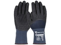 715SLC/S PosiGrip 15G Blue Nylon Shell 3/4 Dip Black Latex Crinkle Grip