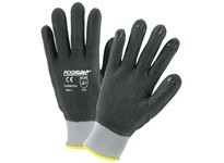 715SNFTFD/L Gray Nylon/Spandex Full Microfoam Nitrile Palm Dotted | Industrial Gloves