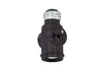 Cooper Eaton 718V-BOX Socket Adapter Med Base w/ 2 Receptacles | Pull Chain Ivory