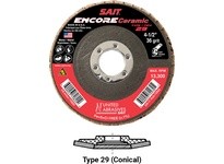 United Abrasives SAIT 72939 Regular Density Flap Disc Encore Ceramic- HUB (Diameter 5" Arbor 5/8"-11 Grit 60 Type 29 Max RPM 122