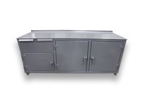 StrongHold 73-WB-303-1DB Counter-Height Workbench with Storage Compartments 84x30x31 3 Shelves