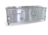 StrongHold 73-WB-303-1DBSS Stainless Steel Counter-Height Workbench 84x30x31 3 Shelves