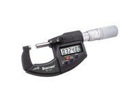Starrett 733.1XFL-1 LCD Outside Micrometer, Friction Thimble, Carbide Anvil, SPC Output, 0.00005" Res., 0-1" RangeLCD Outside Mi