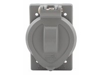 Cooper Eaton 7420A Cover WP Single Receptacle 2.12"D DieCast Vert Gray