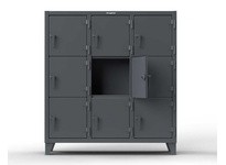 StrongHold 75-18-3TMT Triple-Tier Industrial Locker with Multiple Compartments 82x18x62