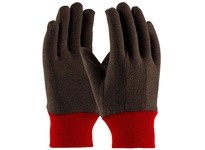 750RKW/L Brown Jersey Polyester/Cotton Regular Weight Fleece Lined Red Knit Wrist