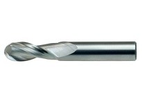 DRILLCO 76A164C 1x1 2-Flute Ball Nose Finishing End Mills Solid Carbide Bright Regular Length Single End