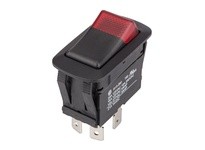 NSI 77030RQ LIGHTED ROCKER MAINTAINED ON/OFF DPST RED
