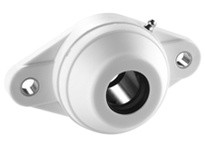 System Plast UCFH207-23-NC-OEC 1.438" Bore Size, Standard Duty Mounted Nolu-Clean Two Bolt Flange Ball Bearing, 52100 Bearing St