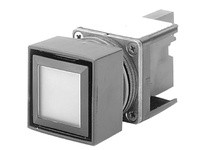 Allen Bradley 800MB-CQAL24GD1 Small Square Illuminated Push Button Flush Head Full Voltage 24V Green LED 1 N.O 1 N.C.