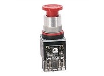 Allen Bradley 800MR-D6D2 Small Round Mushroom Push Button Head Unit Red Cap 1 NC