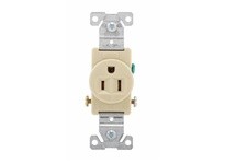 Cooper Eaton 817V-BOX Receptacle Single 15A 125V 2P3W Str Swire Ivory