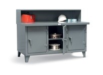 StrongHold 82.10-3MS-303-RS Industrial Workbench with 3 Compartments 96x30x34 3 Shelves