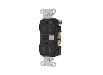 Hubbell Wiring 8200BKLTRA HUBBELL-PRO HG DPLX 15A/125V LED TR BK | High-Quality Electrical Outlet