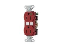 Hubbell Wiring 8200RED HUBBELL-PRO HG DPLX 15A/125V RD | High-Quality Electrical Outlet