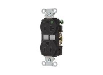 Hubbell Wiring 8300BKL HUBBELL-PRO HG DPLX 20A/125V LED BK