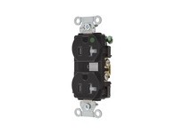 Hubbell Wiring 8300BKTRA HUBBELL-PRO HG DPLX 20A/125V TR BK | High-Quality Electrical Outlet