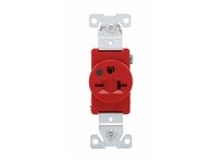 Cooper Eaton 8410RD Receptacle HG Single 20A 250V 2P3W Str B/Swire Red